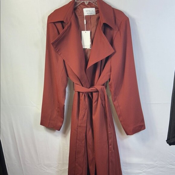 Estelle Lined  Rust Trench Coat for Women Size 1X - Picture 1 of 8